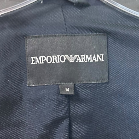 Emporio Armani - Virgin Wool Blazer Pin-Stripes, Size 14 US (SZ 48 IT) Navy Blue - Picture 13 of 16